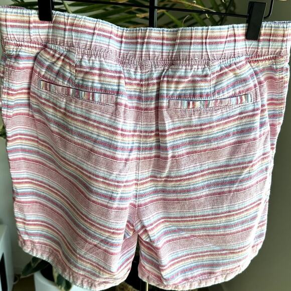 Talbots Linen Blend Striped Drawstring Shorts Size 8 Womens Coastal Resort Beach - Picture 2 of 7